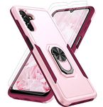 Bonkier for Samsung Galaxy A05S Phone Case [15 FT Military-Grade Drop Protection], Samsung A05S Case with 2X Tempered Glass Screen Protector, Kickstand Phone Case for Samsung Galaxy A05S (Pink)