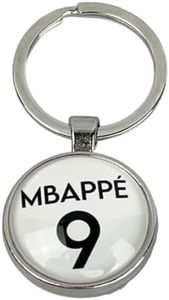 Llavero Mbappé Blanco Real Madrid - Llaveros Jugador Dorsal 9 Kilian Mbappe Fútbol Equipo Doble Cara - Accesorio llaves para amantes Real Madrid, Fútbol Kilian Mbappé… - Llavero unisex hombre y mujer