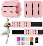 Adjustable Ankle Weights for Women Men Kids 1lb*2 Weighted Pilates Wrist Weights Set for Walking Running, Silicone Arm & Leg Weight for Exercise Home Gym Fitness Jogging Swimming Yoga Pink