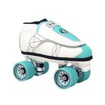 VNLA Junior Lagoon Jam Skates for Men and Women - Indoor Unisex Roller Skates for Tricks and Jam Skating- White/Aqua (Men 9 / Women 10)