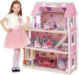 ROBUD Wooden Dollhouse, Doll House 