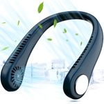 Neck Fan, Portable Neck Fan Hands Free Bladeless Mini Fan with 360°Cooling Airflow, USB Rechargeable Personal Neck Fan Quiet Wearable Personal Fan with 3 Wind Speed for Sports Outdoor Indoor(Blue)