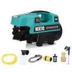 NEXTIC High Pressure Washer, 1800 Watts, 150 Bars, 8L/Min Flow Rate, 2800 RPM Rotating Speed, 220V/50HZ Voltage Outlet Hose, Portable, for Car,Bike and Home Cleaning Purpose, Blue & Black