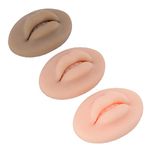 3D Silicone Lips, 3pcs Tattoo Practice Lips Skin 3D Fake Lips Cosmetic Makeup Lips Training Microblading Practice Kit