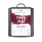 Slumberdown Comfy Hugs Heated Throw Blanket - Large Electric Blanket for Bed, Sofas & Settees, Soft Fleece with 10-Heat Settings & Hourly Timer - Cosy & Snuggly, Washable, Grey (130cm x 160cm)