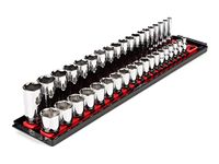 TEKTON 3/8 Inch Drive 6-Point Socket Set with Rails, 38-Piece (6-24 mm) | SHD91211