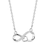 Viwind Necklaces for Women 925 Sterling Silver Infinity Pendant Necklace Jewellery Gifts for Mum Her Wife Girlfriend Anniversary Birthday Mothers Day Christmas Valentines (Infinity Heart)