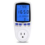 YOUTHINK Electricity Usage Monitor Power Meter Plug Home Energy Watt Volt Amps Wattage KWH Consumption Analyzer with Digital LCD Display Overload (Power Meter Plug)