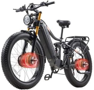 shengmilo S600 Full suspension Electric Bike for adult, 26inch 3.0 Fat Tire 7speed Electric Mountain Bike, 48V17.5Ah removable Battery,three riding modes ebike Dual motors