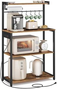 VASAGLE 4-Tier Kitchen Bakers Rack with Power Outlet, 31.5-Inch Wide