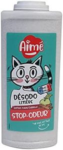 Aimé | Désodorisant Litière Chat Anti Odeurs 700ml | Granulés Absorbeur d'Odeurs Fabriqués à partir de Tobermorite | Senteur Pomme Cannelle