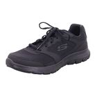 Skechers Men's Flex Advantage 4.0 Walking Shoe, Black Leather Mesh Pu Black Trim, 9 UK