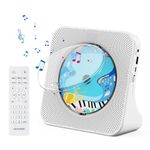 Qoosea CD Player Bluetooth Desktop CD Player with Speakers Portable CD Players for Home Kpop CD Player Bluetooth Receiver and Transmitter with LED Screen AUX Port FM Radio USB Port IR Remote Control