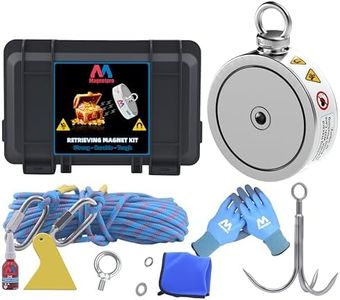 Magnetpro 2690LB’s Complete Retrieving Magnet Fishing Kit | Double Sided Fishing Magnet Kit | Includes Strong Neodymium Magnets, Durable 65ft Rope, Carabiner, Gloves, Grappling Hook & Carry Case