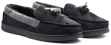 MENS MOCCASINS LOAFERS FAUX SUEDE SHEEPSKIN FUR LINED WINTER SLIPPERS SHOES SIZE