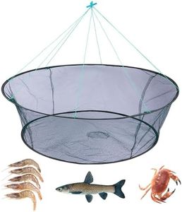 Foldable Fishing Net, Nylon Minnow Trap Crab Trap Crab Net, Drop Net for Pier Fishing, Drop Nets for Pulling Up Fish with Rope, Portable Bridge Fishing Nets for Minnows Crawfish Shrimp (32inch)
