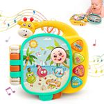 Obakaer Baby Toys 6 to 12 Months:Musical Sound Book Interactive Montessori Toy for 1 Year Old Boys with 3 Modes of Play & Lights Sensory Toddler Toys Birthday for Newborn Boys & Girls