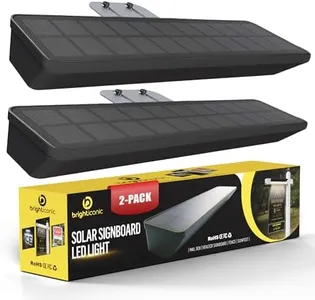 BRIGHTICONIC Solar Real Estate Agent Sign Lights Wireless Dusk to Dawn LED Outdoor Lighting Waterproof for Yard Business Light Signboard Post Board Lighting Warm White 2 Pack (Black)