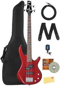 Ibanez GSRM20 SR GIO miKro Short-Scale Bass Guitar - Transparent Red Bundle with Gig Bag, Tuner, Strap, Instrument Cable, Austin Bazaar Instructional DVD, and Polishing Cloth