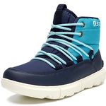 STQ Winter Boots for Women Snow Boot Warm Cozy with Insulted Insole Comfortable Woman Lightweight Winter Shoes Lace Up Waterproof Hiking Booties Lined Navy Size 9