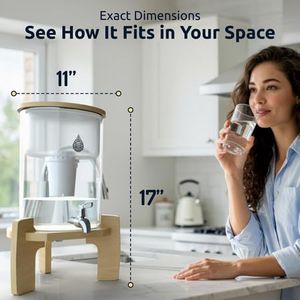 pH Recharge Glass Alkaline Water Filter Dispenser – 2.25 Gallon Countertop Jug, Removes Fluoride & Chlorine