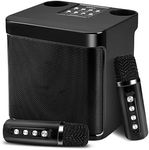 Jalann Karaoke Machine, Portable Systems with 2 Wireless Microphones for Adults & Kids, Machine Speaker Voice Changing Effects, Support Bluetooth, AUX, USB Home Karaoke,Party (Black)