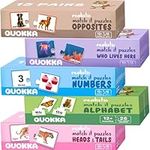 5X MEGASET Realistic Puzzles for Toddlers 3-5 - Matching Games for Kids Ages 2-4 by QUOKKA - Numbers Animals Opposites ABC Learning for Toddlers 1-3 Year Old - Educational Toy for Boy and Girl