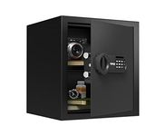 RPNB Deluxe Safe and Lock Box, Money Box, Digital Keypad Safe Box, Perfect for Home Office Hotel Business Jewelry Gun Cash Use Storage, 34L, Alloy Steel,Black