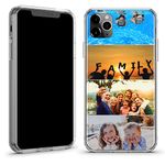 TULLUN Personalised Phone Case for iPhone 5 / 5s / SE 2016 - Custom Your Own Photo Collage Crystal Clear Hybrid Shockproof TPU Bumper & Hard Back Plate Cover - Collage of Four Photos