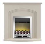 Adam Truro Fireplace in Cream with Blenheim Electric Fire in Chrome, 41 Inch
