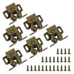 6pcs Double Roller Catch Cupboard Cabinet Door Latch,Twin Roller for Closet Catch, for Cupboard Cabinet Wardrobe Door Latch (Gold)