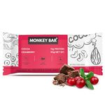 MONKEY BAR - Cocoa Cranberry Protein Bar - 8 Bars, 50g each, 12g Protein, Just 7 Natural Ingredients, Chocolaty, High Protein Energy Bar, No Added Sugar,