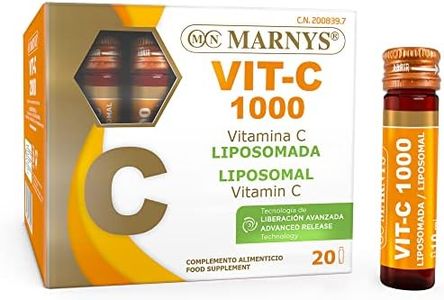 VIT-C 1000 MARNYS - Vitamina C 1000 mg Liposomal Bebible - Refuerza el Sistema Inmune - Defensas Mejoradas - Fórmula Vegana - 20 Viales con Sabor a Naranja