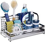 HapiRm Sink Caddy - 5-in-1 Sponge Holder Kitchen Sink Caddy Organizer with Removable Drip Tray, Kitchen Sink Organiser Sink Tidy for Countertop, Stainless Steel Soap Sponge and Washing up Caddy