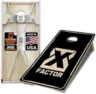 Titan Bags X Factor Cornhole Boards - ACL Elite Solid Wood Cornhole Board Set w/Patent Pending X Underside Bracing for Maximum Durability - Regulation Size for Professional & Outdoor Sports Game