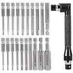 K Kwokker 20PCS Allen Key Bit Set, Hex Head Screwdriver Bits Magnetic Allen Wrench Drill Bit with Double-Headed L-Shaped Angle Screwdriver Bit Holder for Assembling Furniture