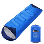 ACTIVE FOREVER Rectangular Sleeping Bag 3 Seasons - Lightweight Camping Sleeping Bags for Kids and Adults Indoor & Outdoor, Sleeping bag with Compression Sack for Hiking Backpacking, Blue