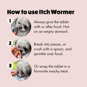Itch Dog Wormer Tablets for Dogs 3-19kg – 2 Tablets, Treats Roundworms, Tapeworms