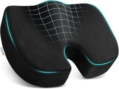 kossto Orthopedic Memory Foam Coccyx Seat Cushion | Tailbone, Sciatica, Lower Back Pain Relief for Office/Home Chair & Wheelchair Sitting Seat | Mesh Black