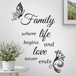 Family Quote Wall Sticker Art Stickers Quotes Tree Vinyl Bedroom Living Room Decal Decor Kitchen Home Love Word Hallway Walls Mural Removable Decals Inspirational transfers Picture Decoration