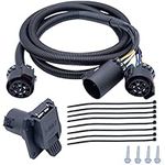 MOCW 7-Foot 7-Pin Vehicle Trailer Wiring Harness Extension Truck Bed Extension for 5th Wheel & Gooseneck Trailers for Chevrolet, Dodge, Ford, GMC,Nissan, Ram Toyota