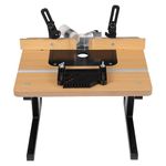 Router Table Aluminum 16.9x15.7Inch Router Table with Adjustable Backrest & 40mm Dust Port & Anti‑Slip Rubber Pads 200kg Load Capacity Heavy‑Duty Workbench for DIY Carpentry