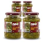 Neo Hot & Sweet Relish 340g I P4 I 100% Vegan I Ready-to-Eat Fibre-Rich I Dip for Snacks, Mix in Salads I Use as Sandwich Spread, Chutney I Non-GMO Healthy Food (Pack of 4)