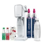 SodaStream Art Sparkling Water Maker Bundle (White), with CO2, DWS Bottles, and Bubly Drops Flavors