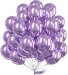 PartyWoo Metallic Light Purple Balloons, 50 pcs 12 Inch Metallic Purple Balloons, Purple Metallic Balloons for Balloon Garland or Balloon Arch as Party Decorations, Birthday Decorations, Purple-G130