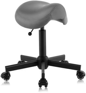 DR.LOMILOMI Pneumatic Swivel Rolling Saddle Stool with Wheels 506 for Hygienic Clinic Spa Massage Home and Office (Gray, 506-No Backrest)