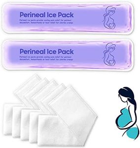 Perineal Ice Packs for Postpartum, Perineal Cold Packs, Postpartum Essentials for Post Partum Recovery, Postpartum Hemorrhoid Pain Childbirth Recovery Care, 2 Gel Pads+5 Washable Sleeves (A1)