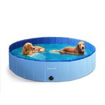 Furdreams Foldable Pet Swimming Pool, Hard Plastic Dog Bathtub, Portable Multi-functional Outdoor PVC Non-Slip Kiddie Pool, Enjoy Summer Shine in Your Garden, For Children, Cats, Puppies (Large)