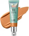 IT Cosmetics CC+ Cream Natural Matte Foundation with SPF 40 - Shine-Reducing & Long-Wear Full Coverage Foundation For Oily Skin - With Hyaluronic Acid - Non-Comedogenic, Rich - 1.08 fl oz