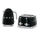 Smeg EEJB265 50’s Style Retro Range Breakfast Set Kettle and Toaster, 1.7 liters, Black